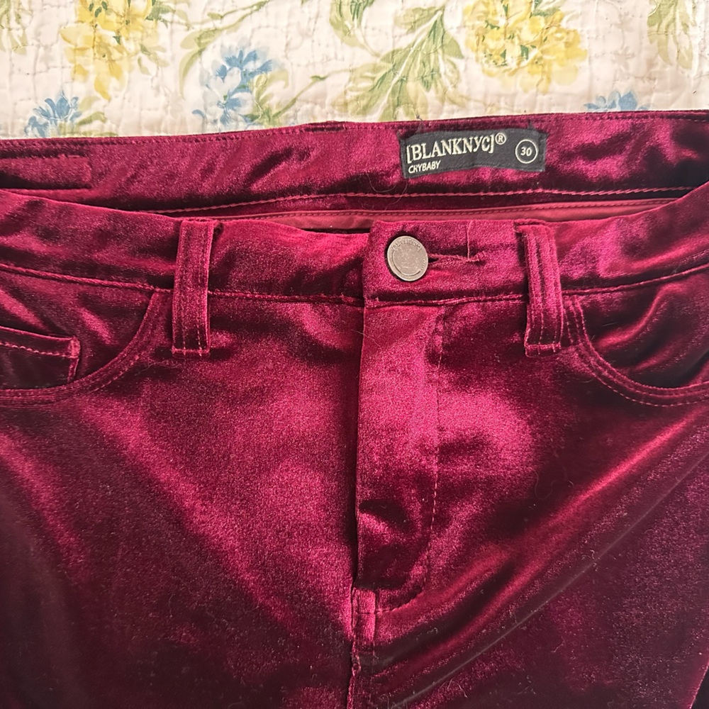 Blank NYC Velvet Jeans - Deep Red